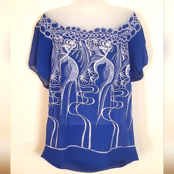 Elegant Embroidered Top by Hazel M - Picture 1 of 6